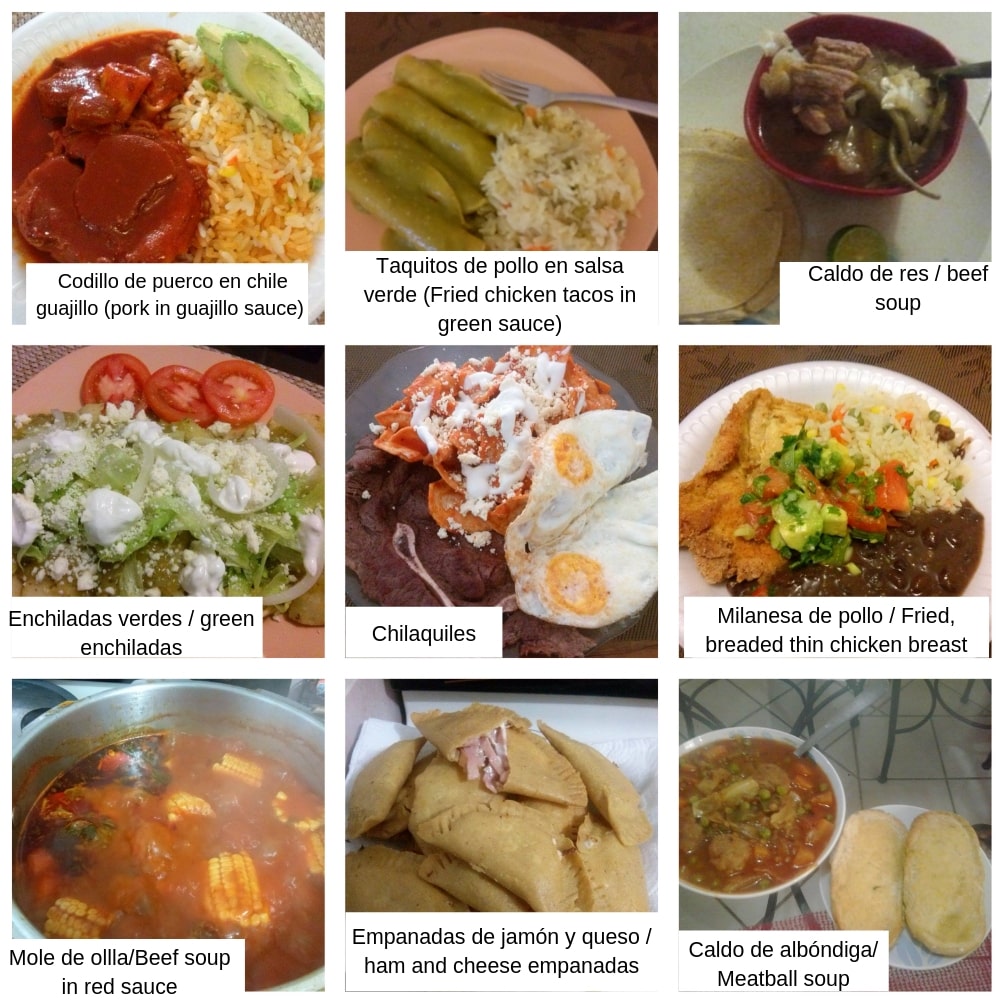 Collage of Mexican food that I've prepared.